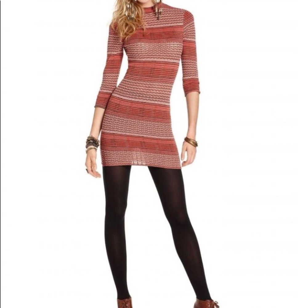 Free People Knit Striped Dress Sz L